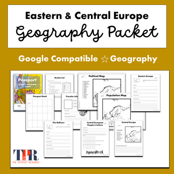 Preview of Eastern and Central Europe Geography Activities Packet  (Google)