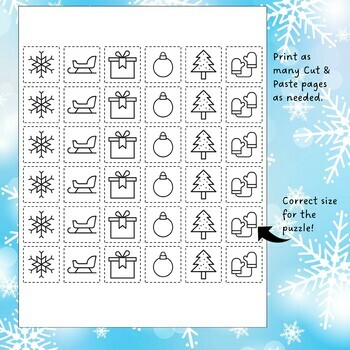 Easy 6x6 Sudoku Winter-3 Variation Choices: Draw-Cut & Paste-Color, Cut ...