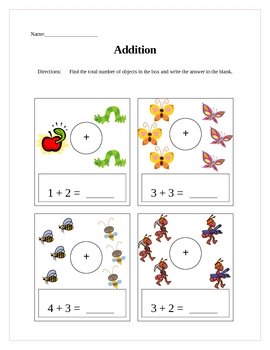 Preview of Easy Addition Picture Problems