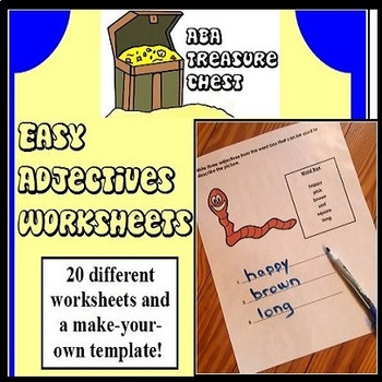 Preview of Easy Adjectives Worksheets- Autism ABA