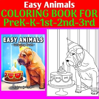 Preview of Easy Animals Coloring Book | new year 2024 | Coloring sheets