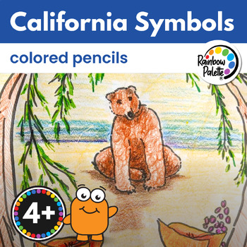 Preview of Easy Art Project Digital Lesson Plan Directed Draw California State Symbols