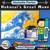 Easy Art Project Hokusai Great Wave Marker and Water with Slides