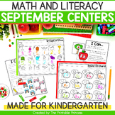 Kindergarten Centers with Apple Theme | Literacy and Math 
