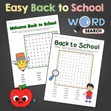 Easy Back to School Word Search, Beginning of Year Puzzle 