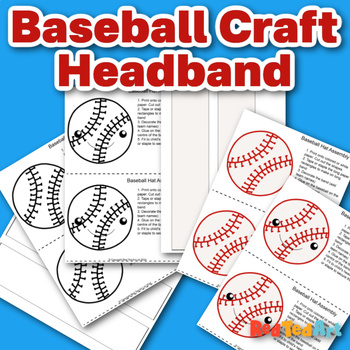 Preview of Easy Baseball Headband Craft for Early Years - Coloring Pages & Full Color