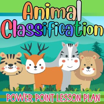Preview of Easy Basic Animal Classification lesson and quiz PowerPoint for K, 1st grade
