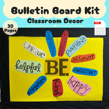 Preview of Easy Bulletin Board Kit, Motivational Bulletin Board, Flower Bulletin Board