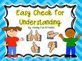 Easy Check for Understanding - Thumbs Up Thumbs Down