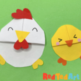 Easy Chick Corner Bookmark - STEAM Origami Projects - East