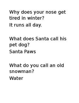 Preview of Easy Christmas Jokes
