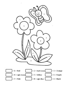 Flowers Color By Number Book For kids: Easy Flower illustration