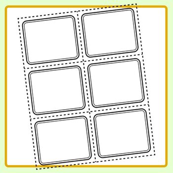 Easy Cut Out Blank Task Card Templates in Sets of 6 Clip Art Set ...