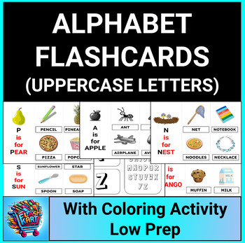 Preview of Easy DIY Uppercase Letters of the Alphabet Flash Cards and Coloring Sheets