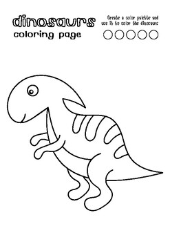 Easy Dinosaur Coloring Worksheet Set 2 by Saowanee Kaosrangsakul