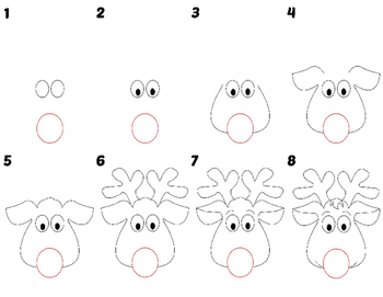 Reindeer Drawing Easy Step By Step