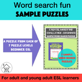 Easy ESL Wordfind Challenge: Beginner: Sample Word Search Puzzles