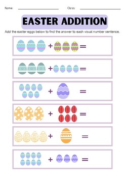 Easy Easter Math Worksheets For Kids || Addition Easter Math by ...