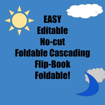 Preview of Easy Editable No-Cut Cascading Flip-Book Foldable Template