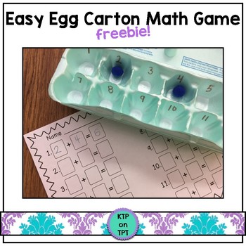 Preview of Easy Egg Carton Math Game FREEBIE!