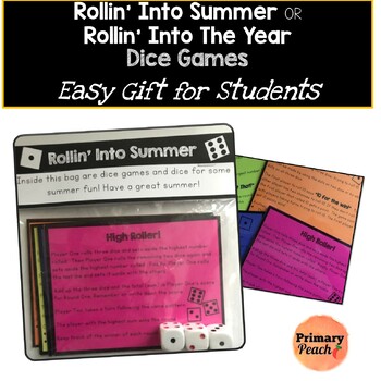 Preview of Easy Beginning of the Year OR End of Year Gift for Students - 8 Dice Games!
