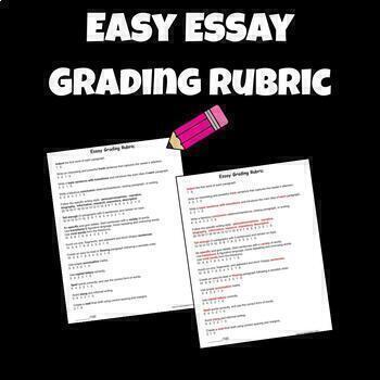 Preview of Easy Essay Grading Rubric -Narrative, Opinion, Persuasive, Universal Rubric