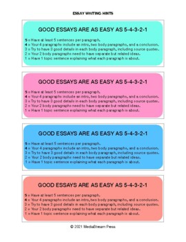 Preview of Easy Essay Hints - 5 Basic Rules for a Good Essay