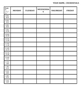Easy Fill In Schedule Template by Mariel R | TPT