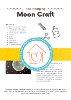 Preview of Easy Foil Stamping Moon Rock Craft for Outer Spaced Themed Unit