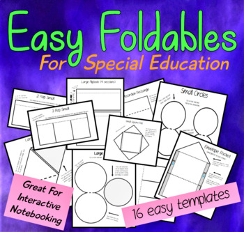 Preview of Easy Foldables: Blank Templates for Interactive Notebooks in Special Education