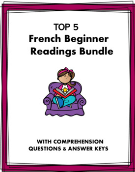 Preview of French Beginner Readings: 5 Lectures en Français: Amis, Sports, Maison @35% off!