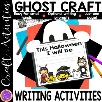 Preview of Easy Ghost Craft | Halloween Ghost Writing Activity | Bulletin Board Ideas