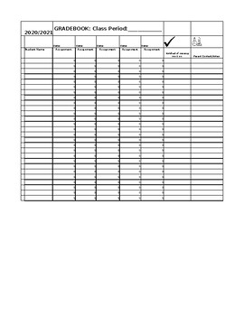 Preview of Easy Gradebook Template EDITABLE