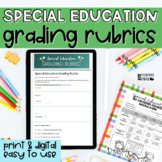 Easy Grading Rubric Special Education | Digital Print | Sp