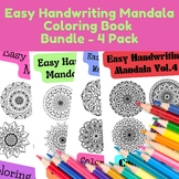 Easy Handwriting Mandala Coloring Book Bundle - 4 Pack