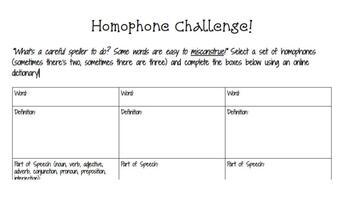 Preview of Easy Homophone Challenge