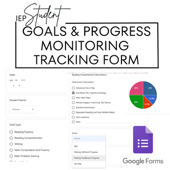 Preview of Easy IEP Goals & Progress Monitoring Tracking: Google Forms