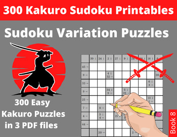 Preview of Easy Kakuro Sudoku Puzzles - 300 Printable PDF Japanese Puzzles with Answers