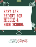 Easy Lab Report and Template for Middle and High School Students