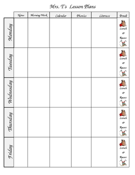 Preview of Easy Lesson Plan Template