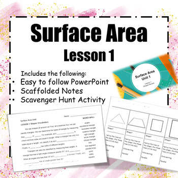 Preview of Easy Lesson Surface area for Homeschool and Distance Learning use! Lesson 1