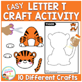Easy Letter T Craft Activity Cut and Paste Fine Motor Skills