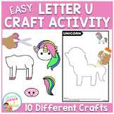 Easy Letter U Craft Activity Cut and Paste Fine Motor Skills