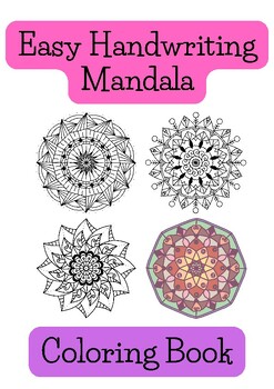 Preview of Easy Mandala handwriting coloring pages Vol.1