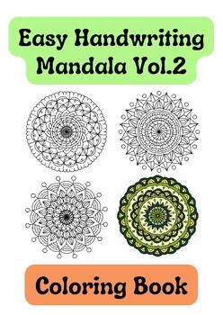Preview of Easy Mandala handwriting coloring pages Vol.2