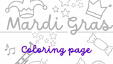 Easy Mardi Gras Coloring Page