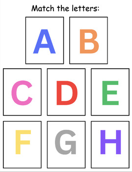 Preview of Easy Matching Booklet (letters, numbers, shapes, colors)