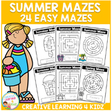 Easy Mazes for Summer - Fine Motor Skills Activity