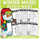 Easy Mazes for Winter - Fine Motor Skills Activity