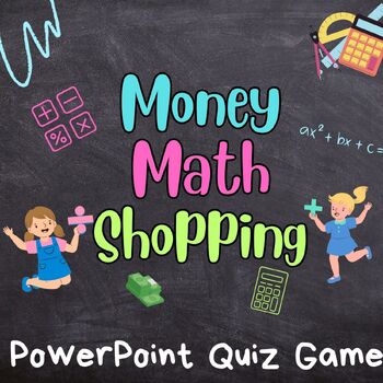 Preview of Easy Money Math  PowerPoint Quiz Game & worksheet test  for K, 1st grade